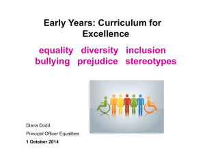 Early Years CfE 2014 Equality Anti Bullying