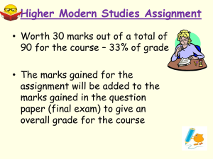 Higher Modern Studies Assignment Outline