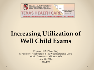 Increasing Utilization of Well Child Exams