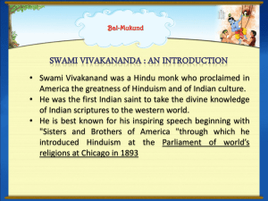 Presentation on Swami Vivekananda