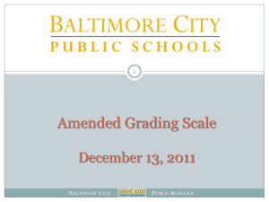 Current Grading Scale - Baltimore City Public Schools