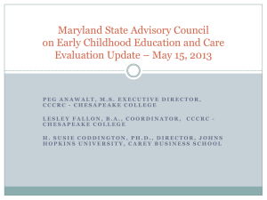 ECAC Evaluation Update - Maryland State Department of Education