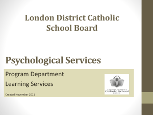 Psychological Services - London District Catholic School Board