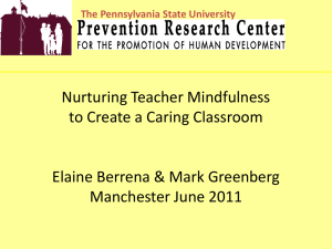 Mindfulness presentation - Sharing Classrooms, Deepening Learning