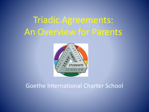 Triadic Agreements - Goethe International Charter School
