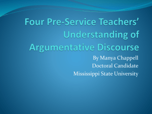 How Pre-Service Teachers Understand Argumentative Discourse