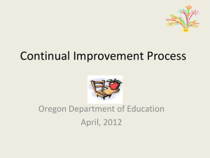 Continuous Improvement Planning - Oregon Department of Education
