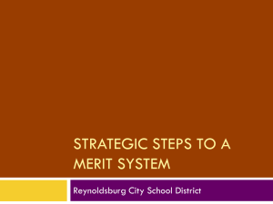 Strategic Steps to a Merit System