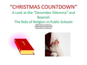 HOLIDAYS AND RELIGIOUS CONSIDERATIONS