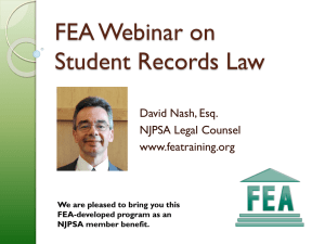 FEA Webinar on Student Records Law