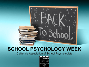 School Psychology Week - California Association of School