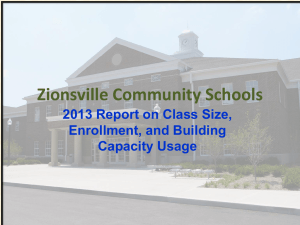 Update on Class Size - Zionsville Community Schools