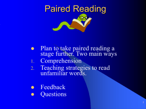 Primary 4 Paired Reading
