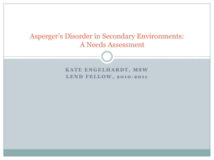 Asperger`s Disorder in Secondary Environments