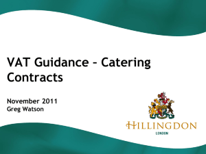 VAT Guidance – Catering Contracts