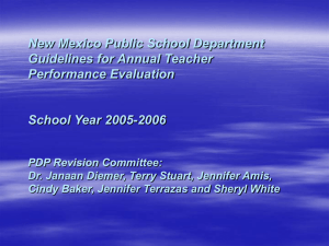 NM Public School Dept Evaluation Process