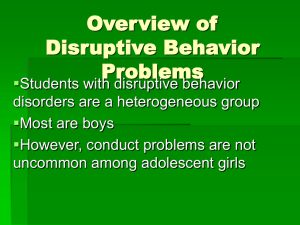 Overview of Disruptive Behavior Problems