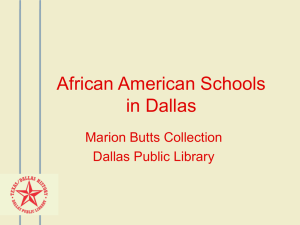 Marion Butts- African American Schools in Dallas