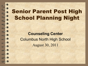 Senior Parent Post High School Planning Night