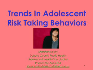 Trends In Adolescent Risk Taking Behaviors
