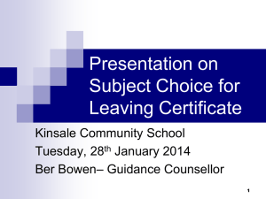 5th year options talk - Kinsale Community School