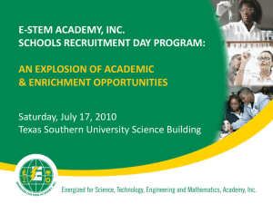 E-STEM Academy, Inc. Schools Recruitment Day Program: An