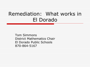 Remediation: What works in El Dorado