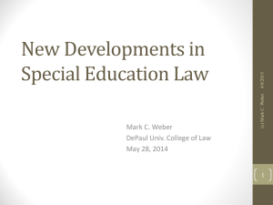 New Developments in Special Education