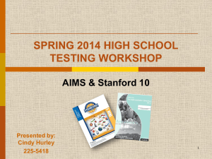 Fall 05 AIMS High School Testing Workshop