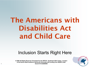 The Americans with Disabilities Act and your Child Care Center: