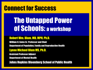 School Connectedness-Dr. Blum Presentation