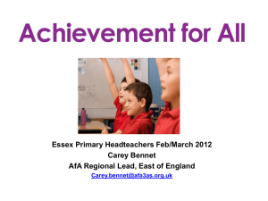 Achievement for All - Essex Primary Headteachers` Association