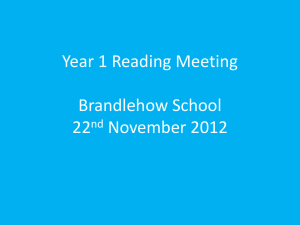 Year 1 Reading Meeting - Brandlehow Primary School