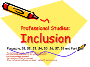 Spring Professional Studies - Inclusion Powerpoint