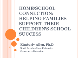 Home/school connection: Helping Families support their children`s