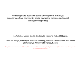 Realizing more equitable social development in Kenya