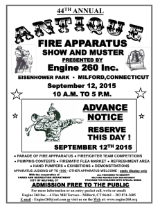 2015 advance flyer - Engine 260 Antique Fire Apparatus Show and