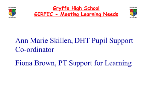 Gryffe High School GIRFEC - Meeting Learning Needs