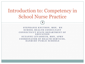 Introduction to School Nurse Competencies