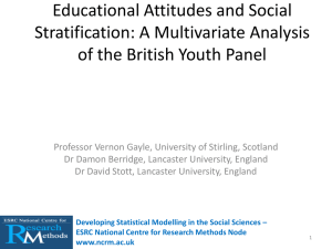 A Multivariate Analysis of the British Youth Panel