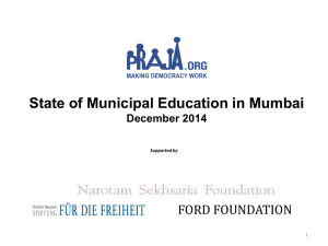 Highlights of State of Municipal Education in Mumbai
