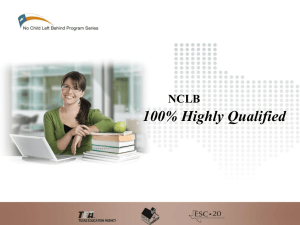 Highly Qualified Training - Region 10 Education Service Center