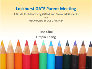 Lockhurst GATE Parent Meeting Power Point Presentation