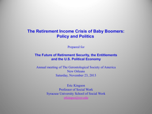 Retirement Income Crisis and Baby Boomers