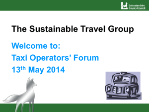 Taxi Operators Forum Presentation May 2014