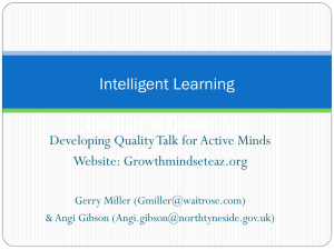 Keynote: Intelligent Learning - Growth Mindset Education Action Zone