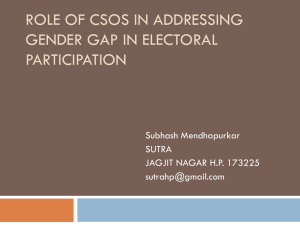 Role of CSOs in Addressing Gender Gap SUTRA