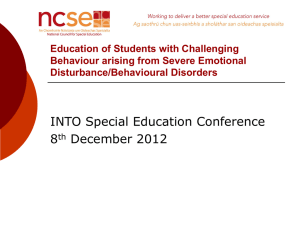 Presentation - Education of Students with Challenging Behaviour
