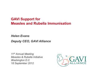 GAVI Support for Measles and Rubella Immunization