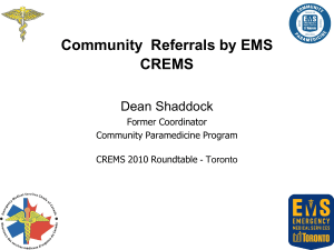 Community Referrals by EMS CREMS